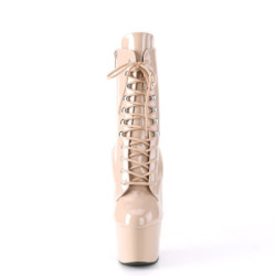 Beige Ecopelle 18 cm ADORE-1020 stivaletti con stringati