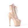 Beige Leatherette 18 cm ADORE-1020 lace up ankle boots