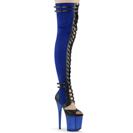 Leatherette 20 cm FLAMINGO-3027-2 overknee boots with laces