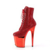 Red rhinestones 20 cm FLAMINGO-1020CHRS pleaser high heels ankle boots