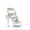 Silver rhinestone 15 cm DELIGHT-656RS pleaser high heels strappy sandals