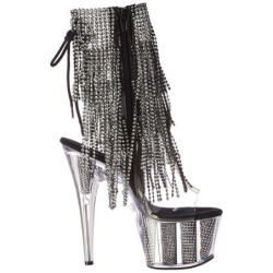 Nero 18 cm ADORE-1017SRS stivaletti con frange donna tacco alto