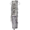 Silver 18 cm ADORE-1017SRS womens fringe ankle boots high heels
