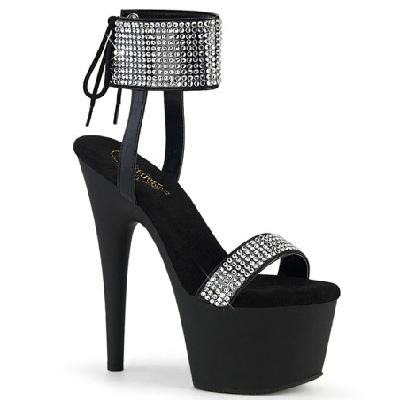 Leatherette rhinestone 18 cm ADORE-770 pleaser high heels ankle cuff
