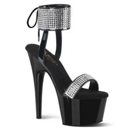 Patent rhinestone 18 cm ADORE-770 pleaser high heels ankle cuff
