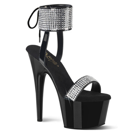 Patent rhinestone 18 cm ADORE-770 pleaser high heels ankle cuff