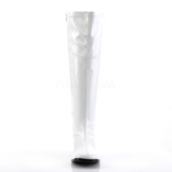 White Patent 7,5 cm GOGO-300WC knee high women's boots wide calf