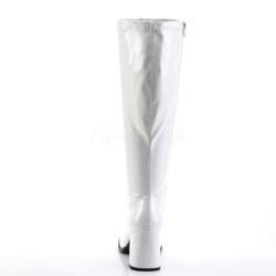 White Patent 7,5 cm GOGO-300WC knee high women's boots wide calf