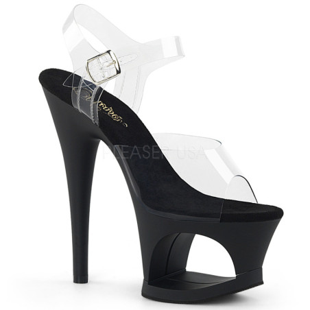 Black 18 cm MOON-708 Pole High Heels Platform