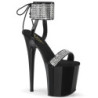 Patent rhinestone 20 cm FLAMINGO-870 pleaser high heels ankle cuff