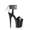 Patent rhinestone 20 cm FLAMINGO-870 pleaser high heels ankle cuff