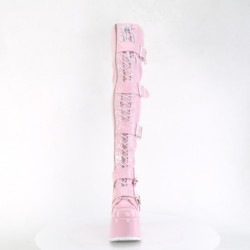 Rosa tacco spesso 13 cm CAMEL-305 plateau overknee stivali con tacco chunky