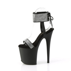 Leatherette rhinestone 20 cm FLAMINGO-870 pleaser high heels ankle cuff