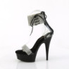 Black 15 cm DELIGHT-627RS platform ankle straps high heels