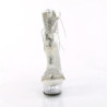 Silver 15 cm DELIGHT-627RS transparent platform ankle straps high heels