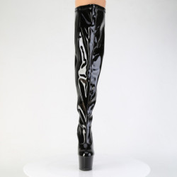 Patent 18 cm thigh high stretch overknee boots wide calf