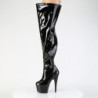 Patent 18 cm thigh high stretch overknee boots wide calf