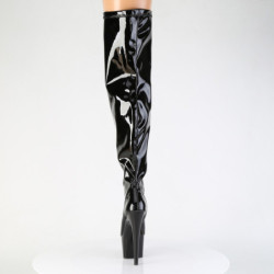 Patent 18 cm thigh high stretch overknee boots wide calf