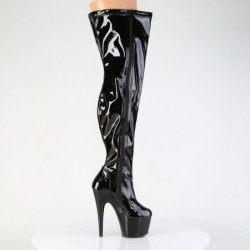 Patent 18 cm thigh high stretch overknee boots wide calf