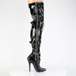Shiny patent boots 15 cm pointed toe stiletto overknee boots