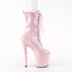 Patent 19 cm ENCHANT-1041 open toe ankle boots rose