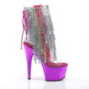 Pink 18 cm ADORE-1017RSF womens fringe ankle boots high heels