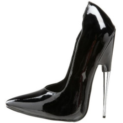 Black Shiny 15 cm SCREAM-01 Women Pumps Shoes Stiletto Heels
