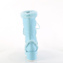 Faux Fur Trim 7 cm CUBBY-311 lolita boots platform in blue
