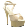 Beige 15 cm DELIGHT-609 tacco alto pleaser con plateau