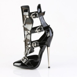 Shiny patent 16 cm pointed toe metal heeled stiletto boots women