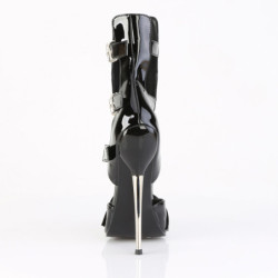 Shiny patent 16 cm pointed toe metal heeled stiletto boots women