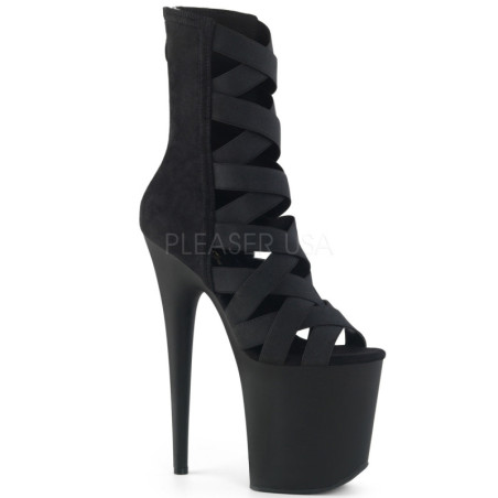 Leatherette 20 cm FLAMINGO-800-24 Platform Ankle Calf Boots