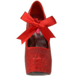 Rosso Strass Cristallo 14,5 cm Burlesque TEEZE-04R Plateau Scarpe Décolleté