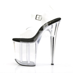 Clear 20 cm FLAMINGO-808 Acrylic Platform High Heeled Sandal