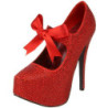 Rosso Strass Cristallo 14,5 cm Burlesque TEEZE-04R Plateau Scarpe Décolleté