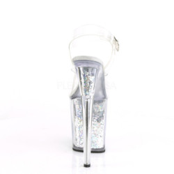 Argento 20 cm FLAMINGO-808GF sandali da cubista e spogliarellista scintillare