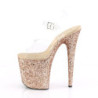 Copper Glitter 20 cm FLAMINGO-808LG Platform High Heeled Sandal Shoes