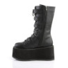 Vegan 9 cm DAMNED-225 calf-high women buckle boots platform black
