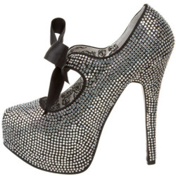 Grigio Strass Cristallo 14,5 cm Burlesque TEEZE-04R Plateau Scarpe Décolleté
