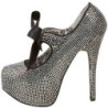 Grigio Strass Cristallo 14,5 cm Burlesque TEEZE-04R Plateau Scarpe Décolleté