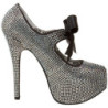 Grigio Strass Cristallo 14,5 cm Burlesque TEEZE-04R Plateau Scarpe Décolleté