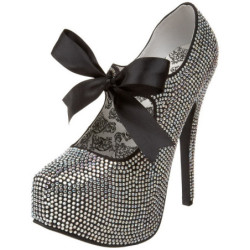 Grigio Strass Cristallo 14,5 cm Burlesque TEEZE-04R Plateau Scarpe Décolleté