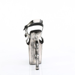 LED Skull platform 20 cm pleaser high heels - chrome