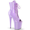 Patent 20 cm FLAMINGO-1021 Exotic platform peep toe ankle boots lavender
