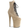 Beige faux suede 20 cm FLAMINGO-1020FS Pole dancing ankle boots
