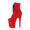 Red faux suede 20 cm FLAMINGO-1020FS Pole dancing ankle boots