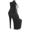 Black faux suede 20 cm FLAMINGO-1020FS Pole dancing ankle boots