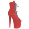 Red faux suede 20 cm FLAMINGO-1021FS Pole dancing ankle boots
