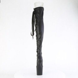 Vegano 20 cm CRAZE-3050 Heelless overknee stivali pony alto pleaser neri
