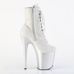 FLAMINGO-1020RM 20 cm pleaser stivaletti tacco alto plateau strass argento